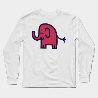 Cute Elephant Viva Magenta Color of the Year 2023 Long Sleeve T-Shirt